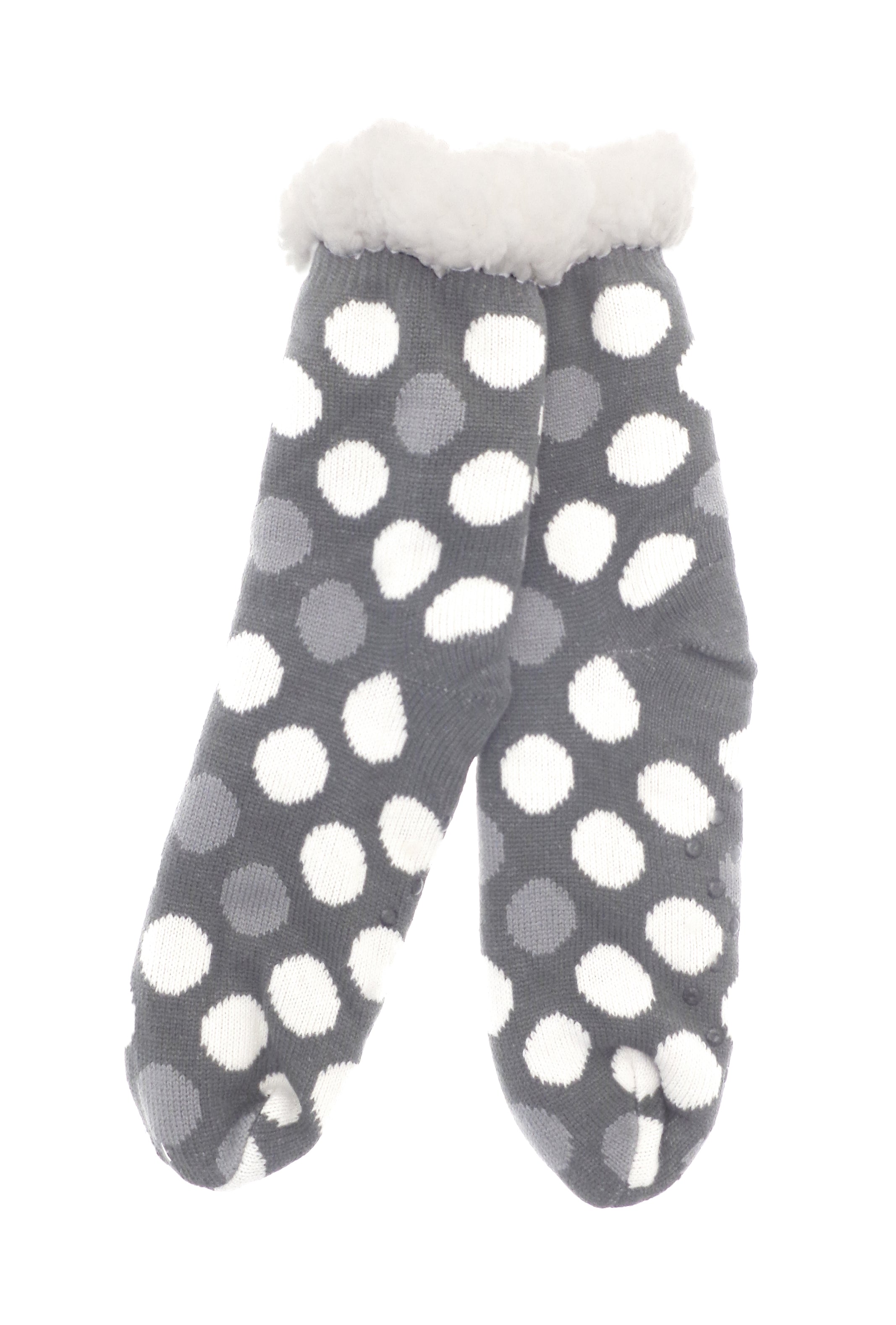 Fur Lined Slipper Socks with Grips