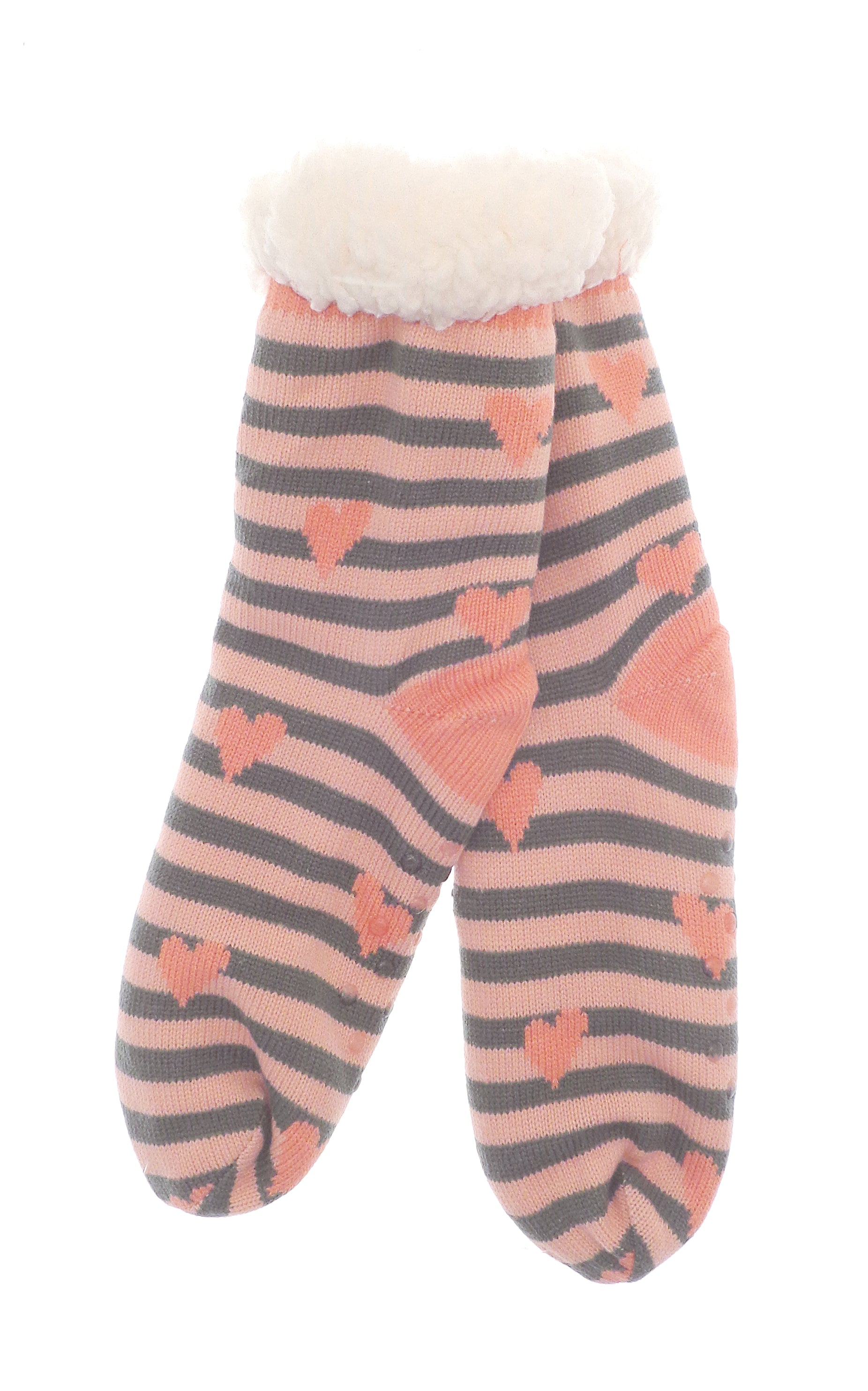 Fur Lined Slipper Socks with Grips