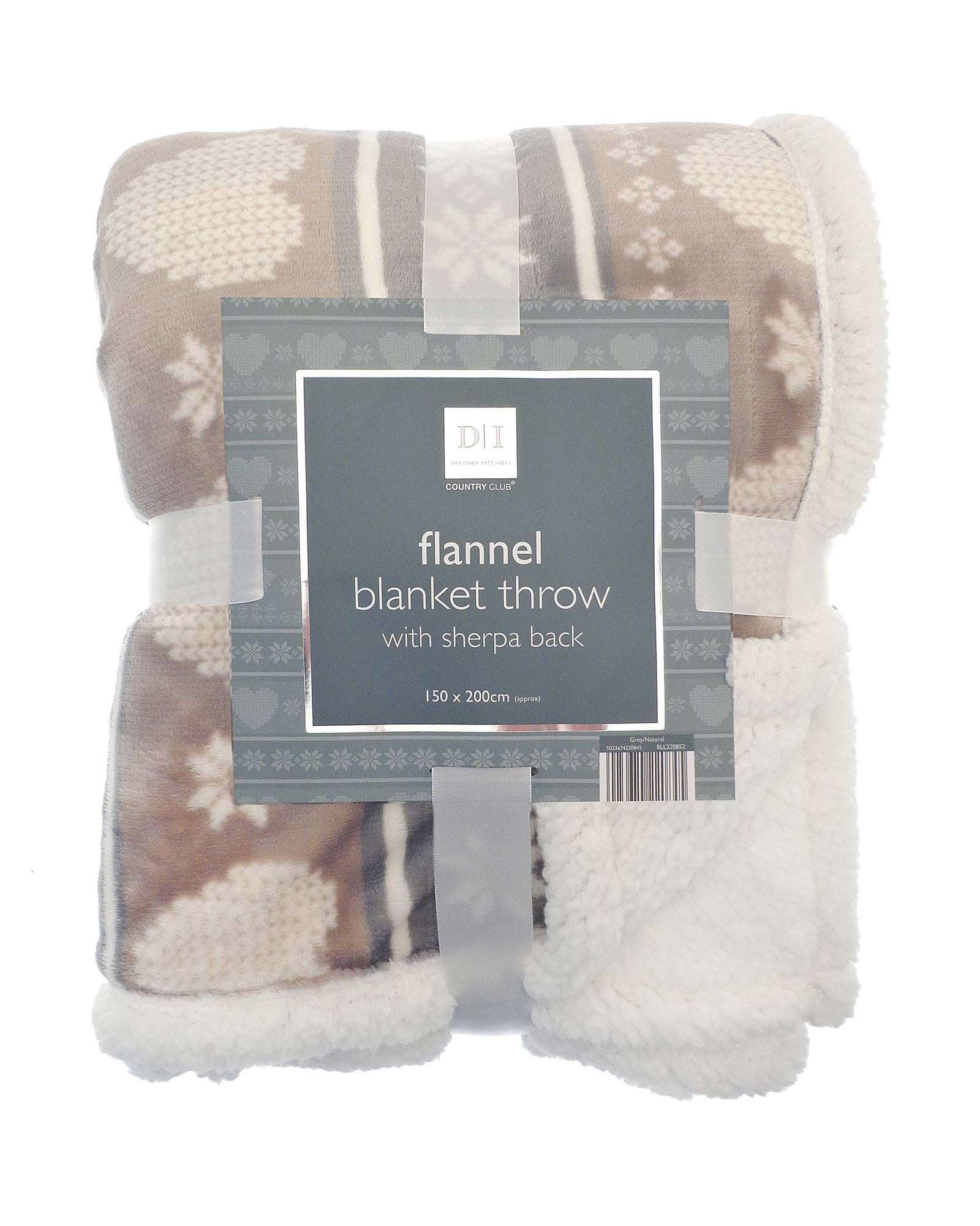 Nordic Design Flannel Blanket Throw 150 x 200cm