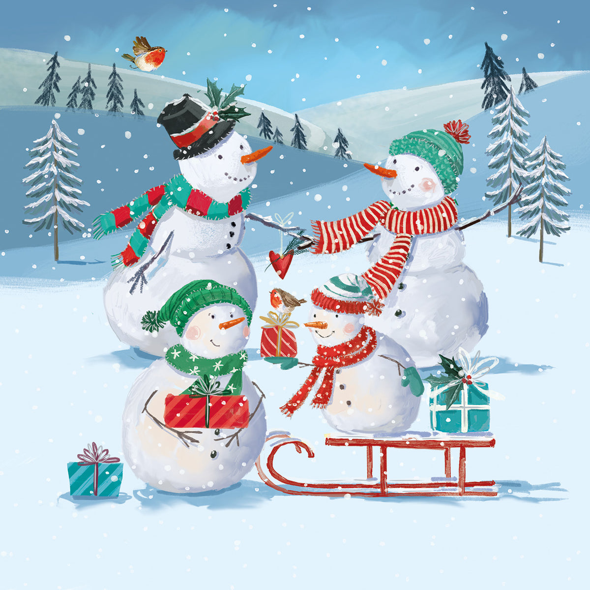 Sledding Snowmen