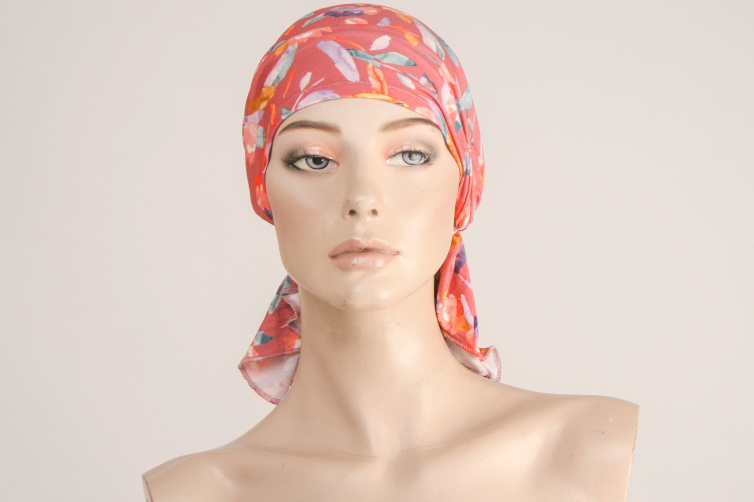 Pre-tied Jersey Bandana - Coral Bloom