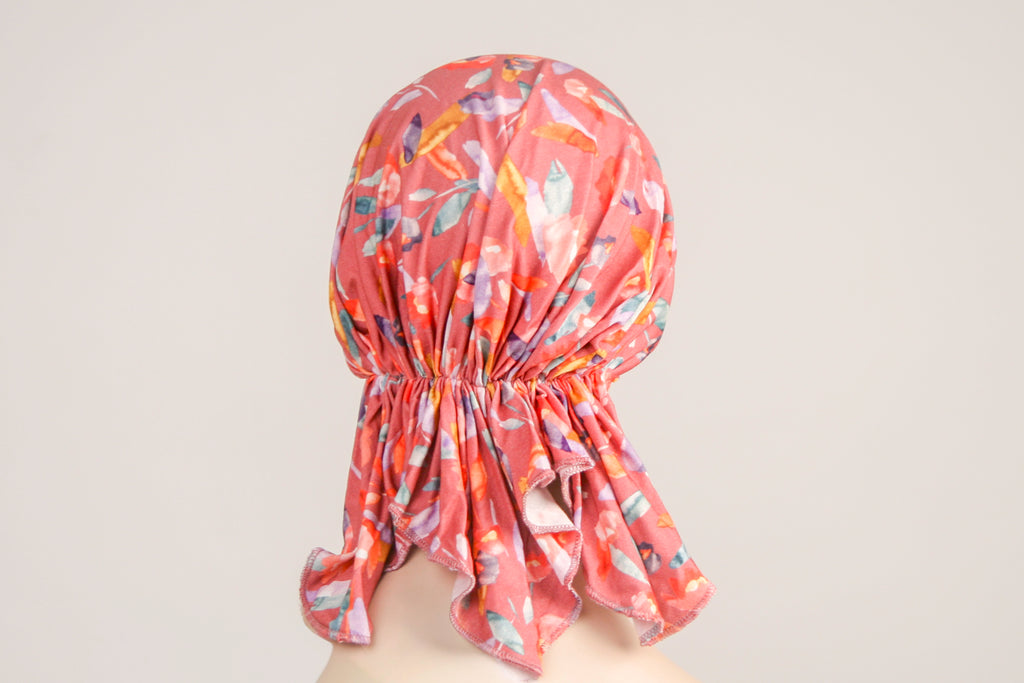 Pre-tied Jersey Bandana - Coral Bloom