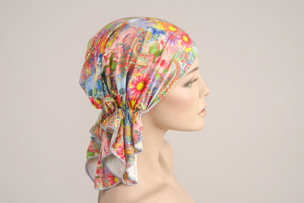 Pre-tied Jersey Bandana - Wildflower Breeze