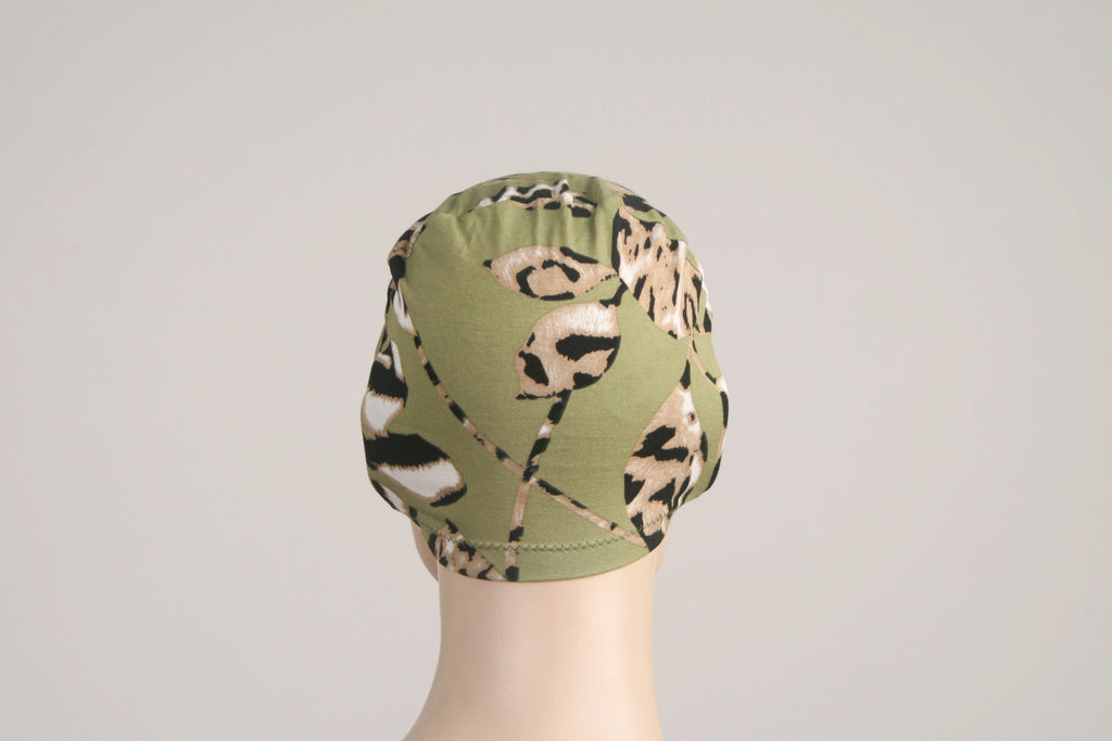 Patterned Bed Hat - Sage Leopard