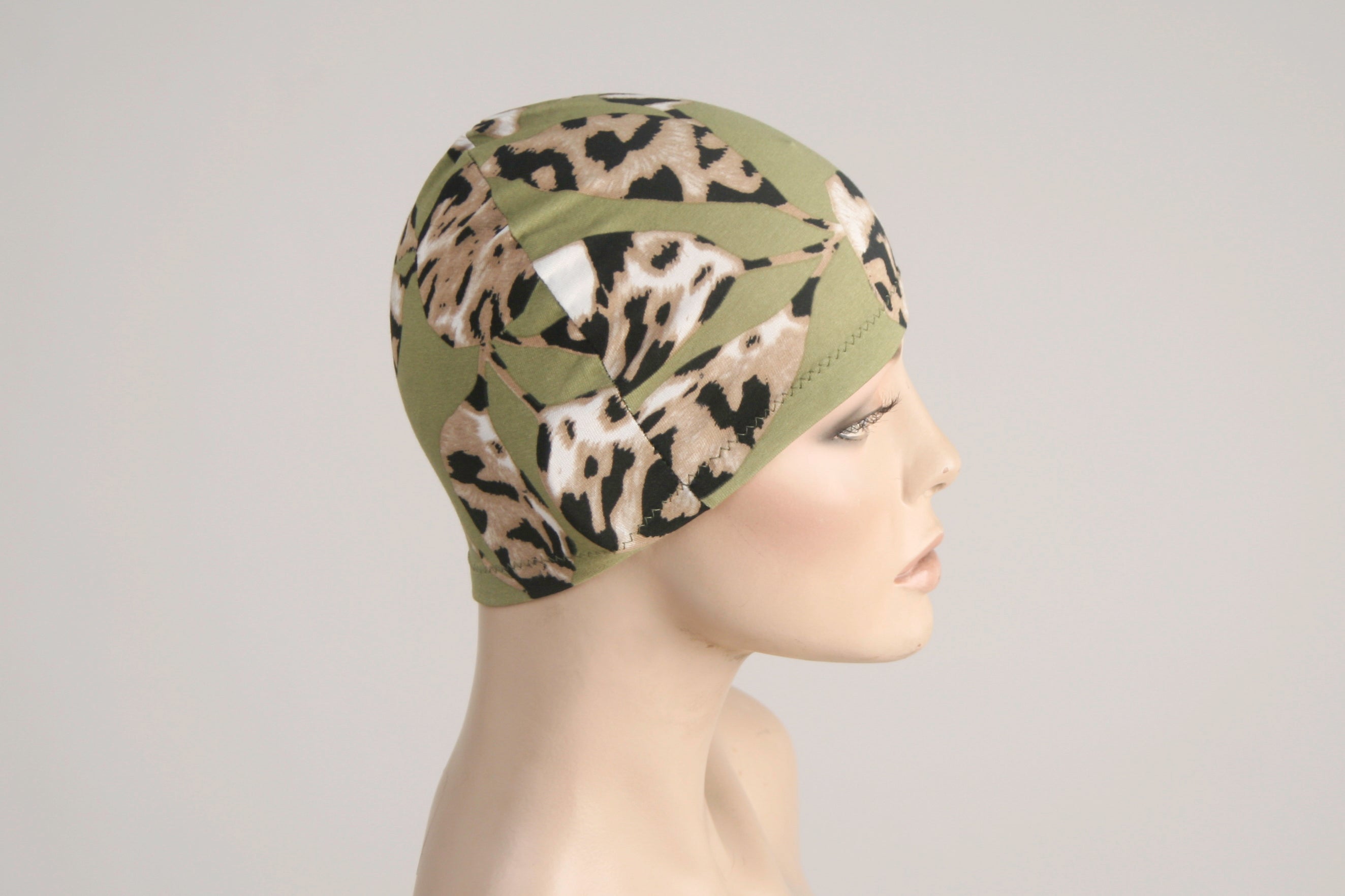 Patterned Bed Hat - Sage Leopard