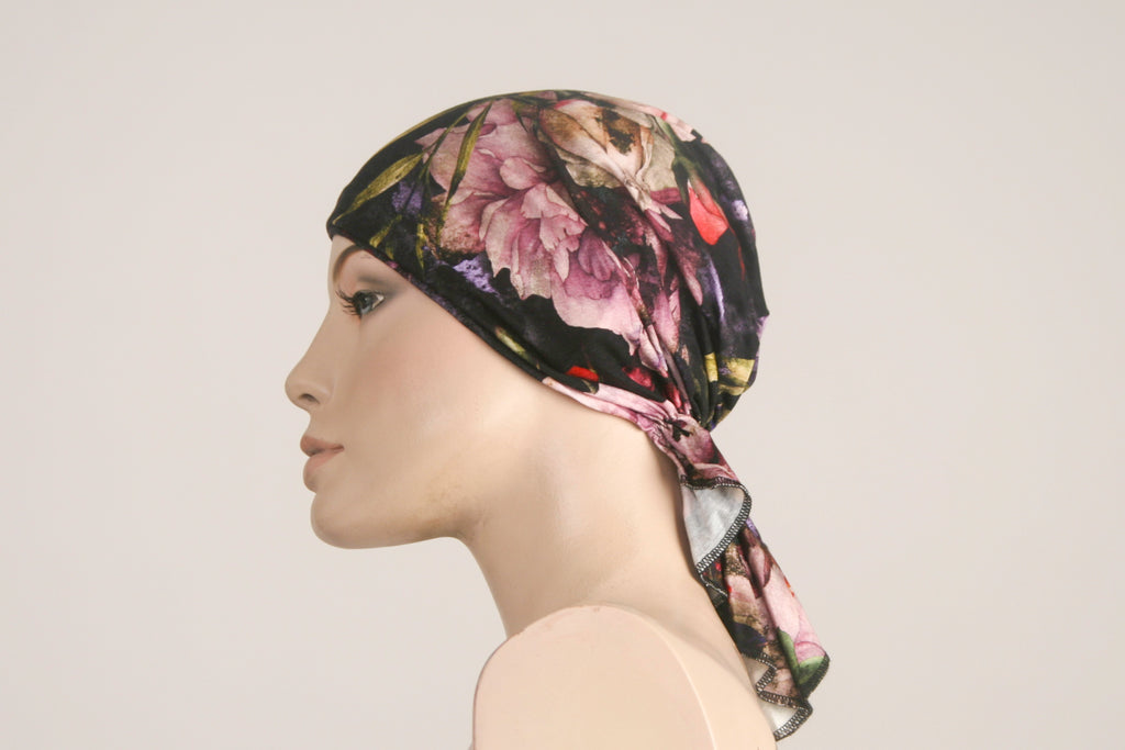Pre-tied Jersey Bandana - Midnight Bloom