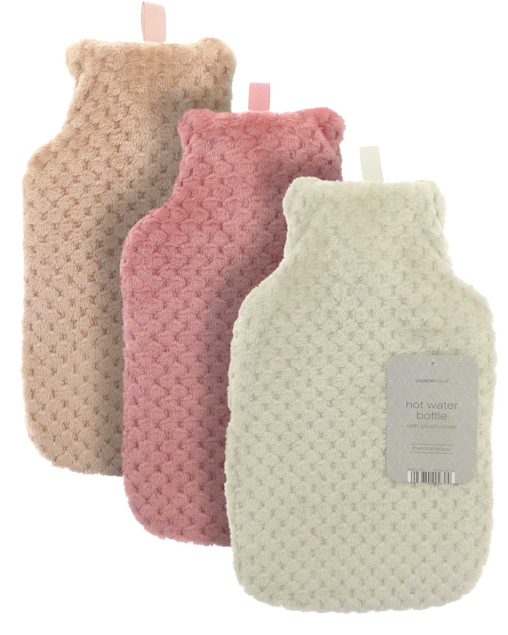 Hot Water Bottles with Popcorn Plush Cover