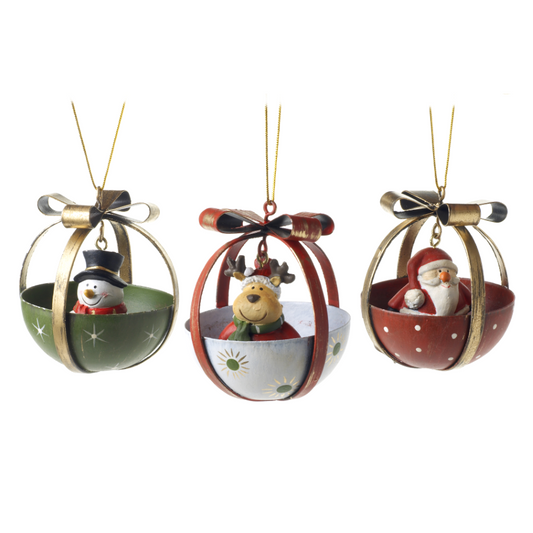 Santa Snowman & Reindeer half bells