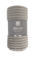 Ribbed Design Coral Blanket Throw 130 x 170cm