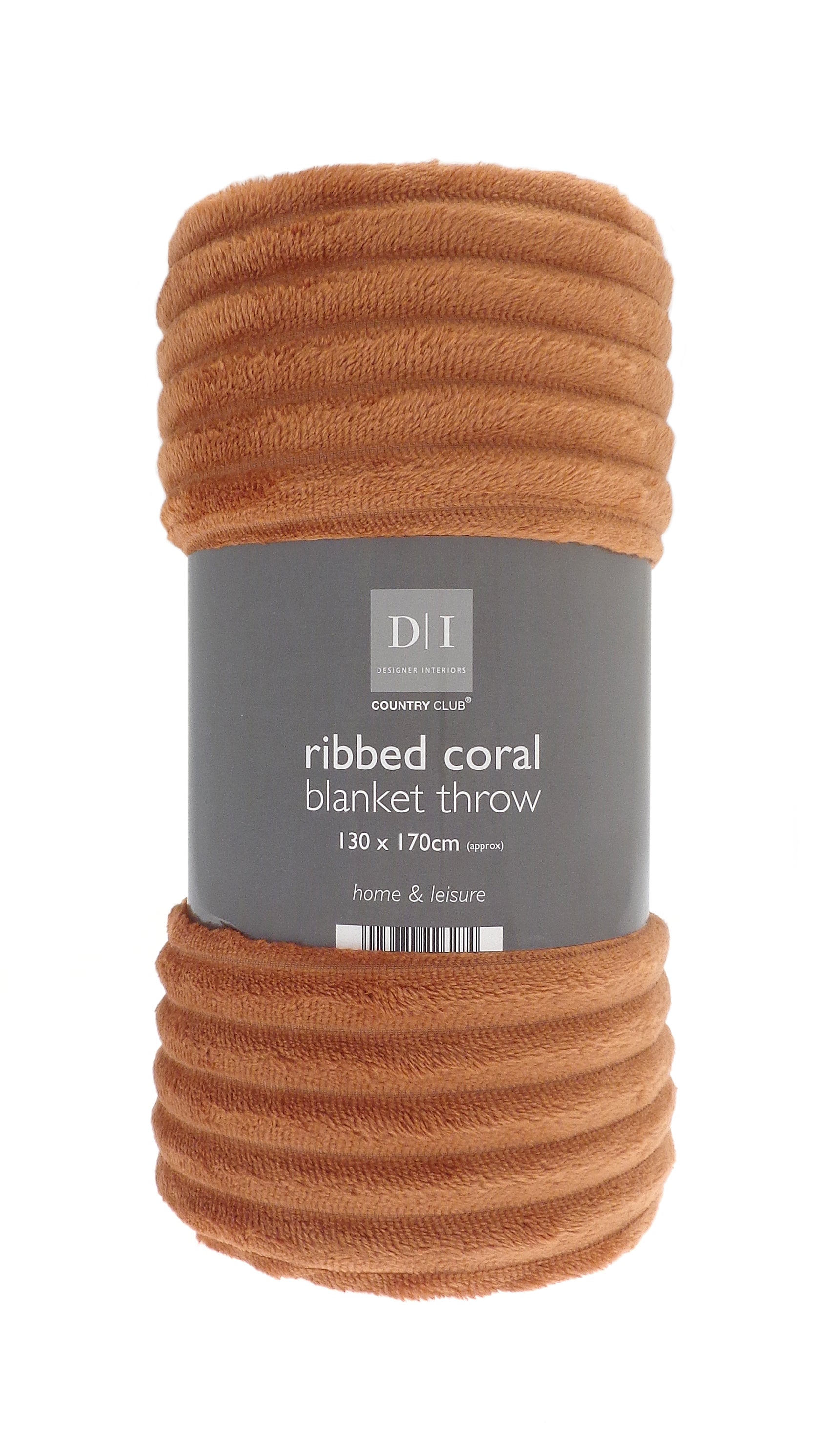 Ribbed Design Coral Blanket Throw 130 x 170cm