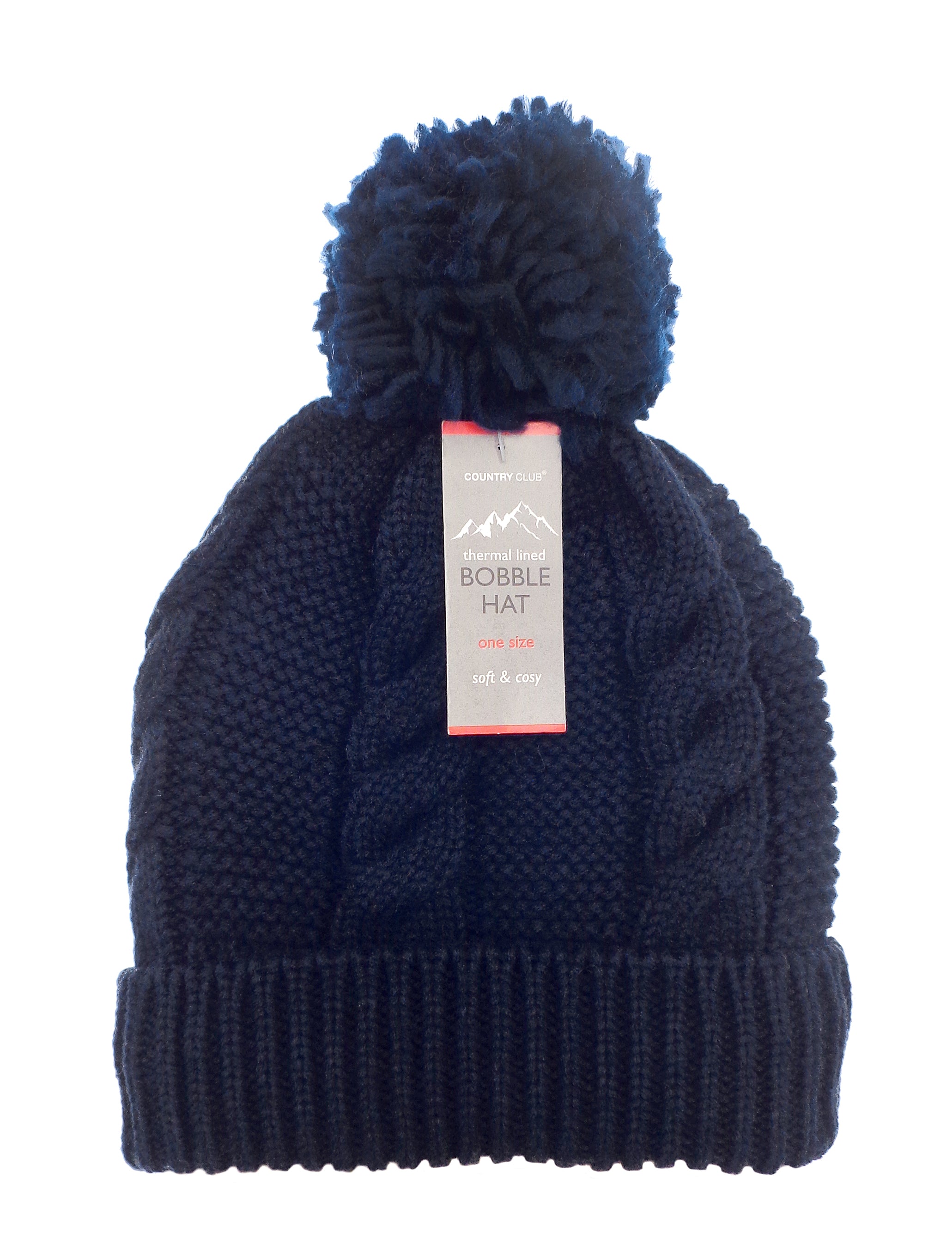 Thermal Lined Knitted Bobble Hat