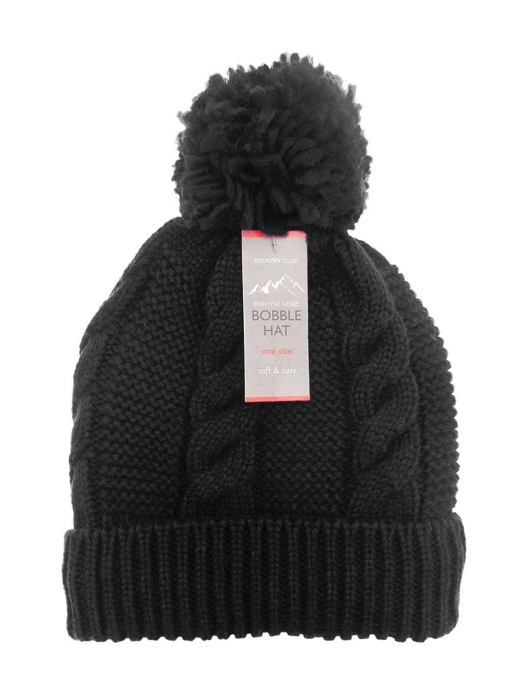 Thermal Lined Knitted Bobble Hat