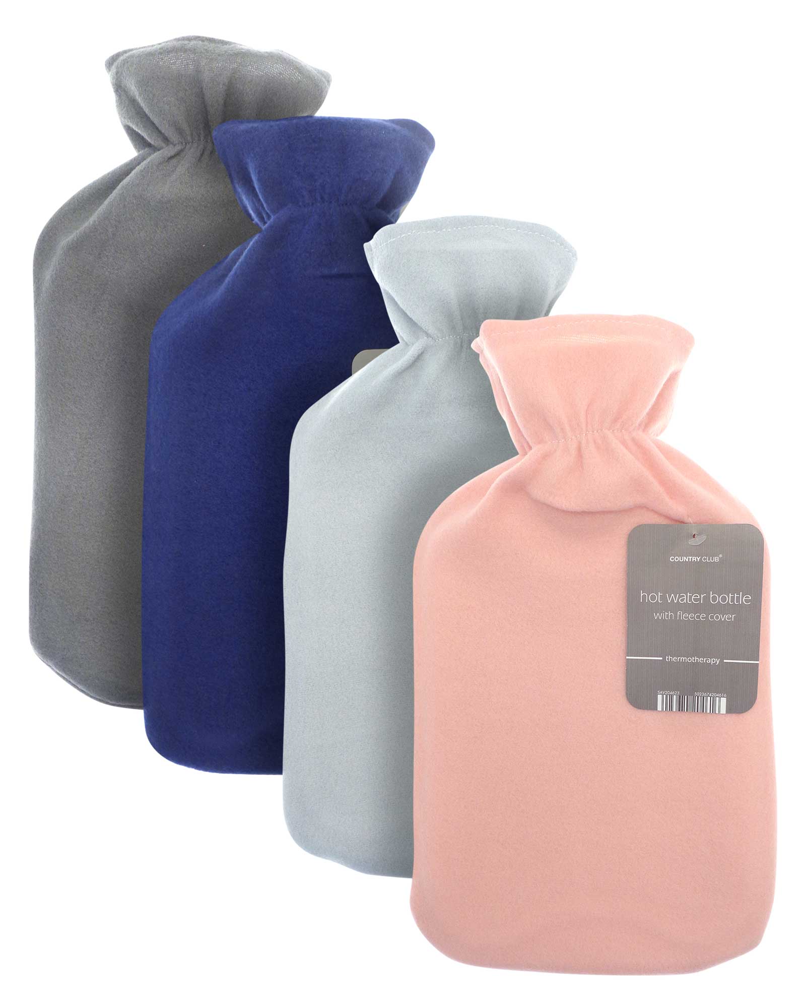 Hot Water Bottle with Plain Fleece Cover