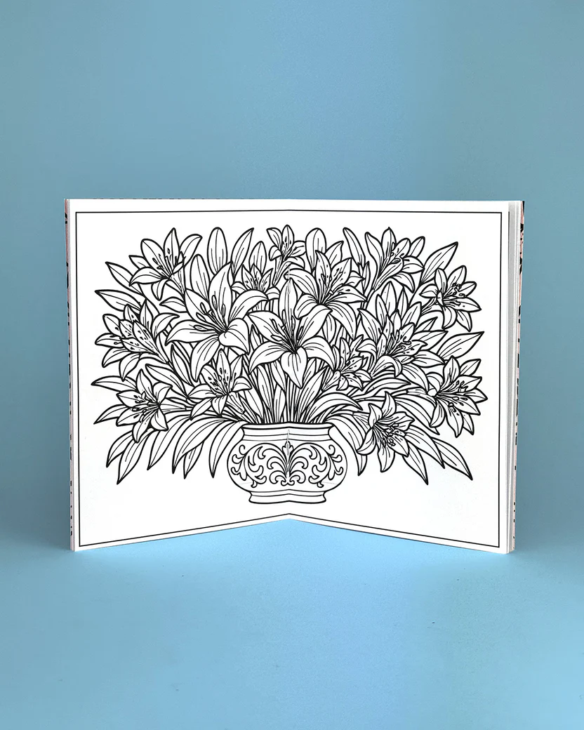 Flowers Illustrated Colouring Book