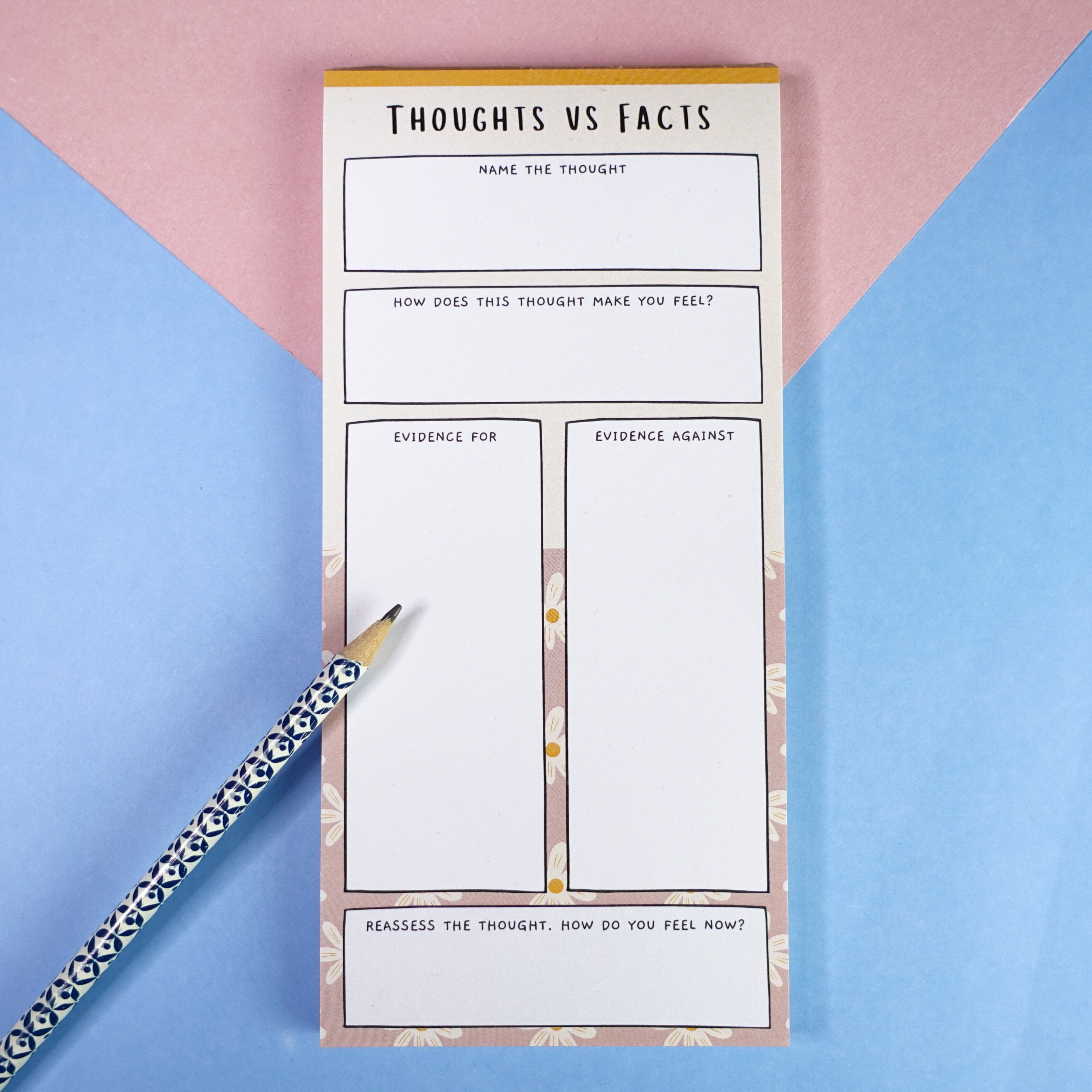 Thoughts vs Facts Notepad