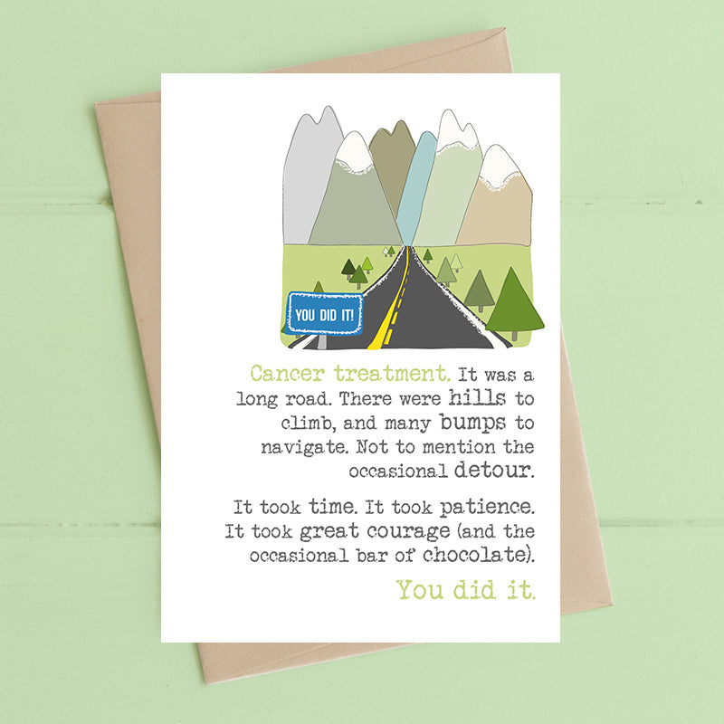 Cancer Treatment Is A Long Road Greetings Card